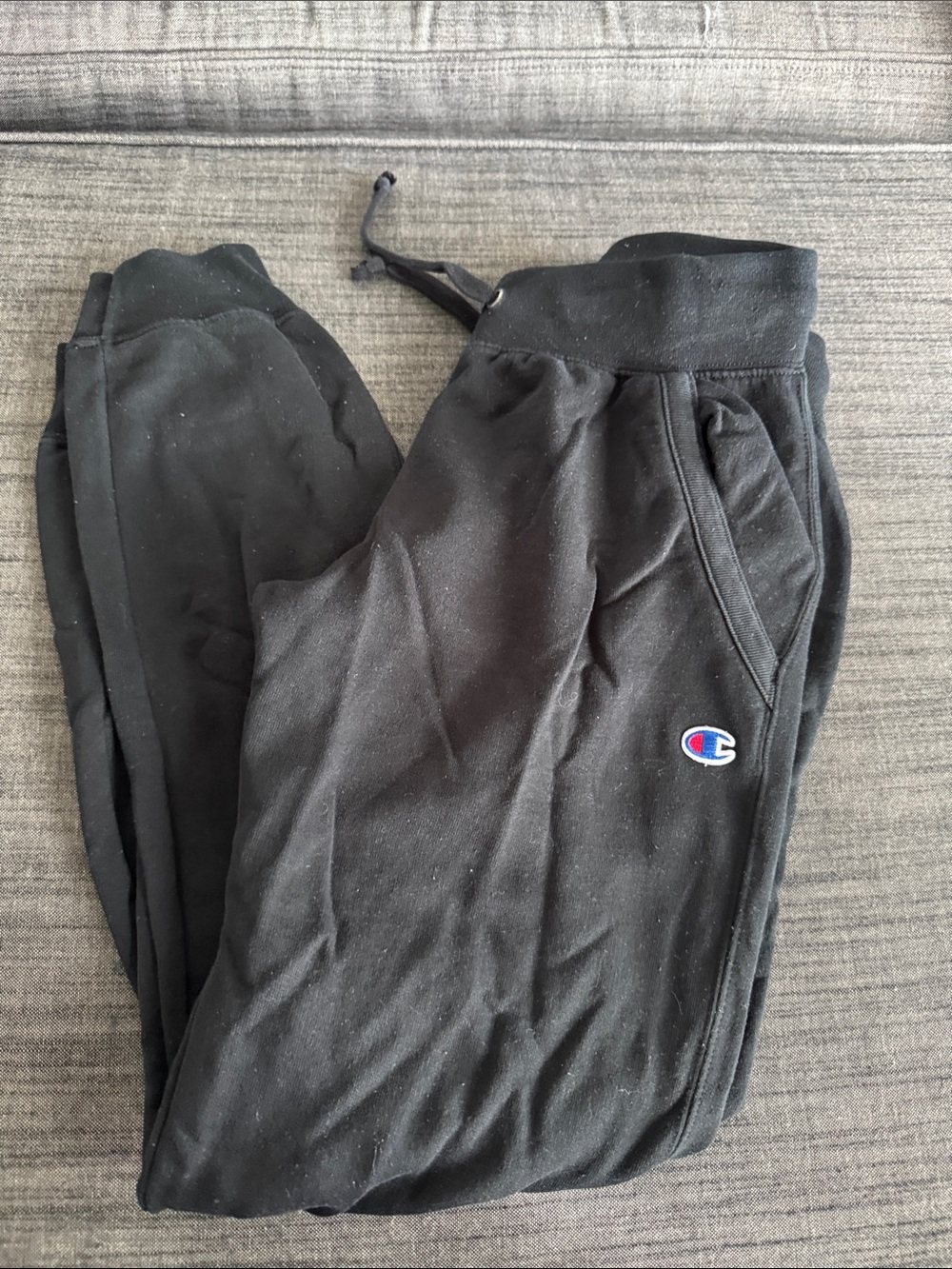 Champion Black Men's Joggers with Embroidered Logo